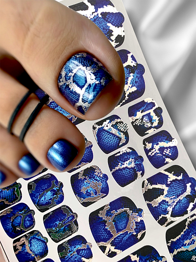 Anna Tkacheva, наклейки пленки для педикюра с фольгой VIP-087