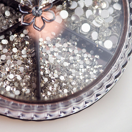 Стразы стекло микс White SS3-10 в банке-органайзер (белый), 1440 шт