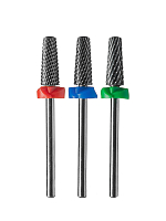 Irisk, фреза твердосплавная конус, сферический край крупная нарезка Т-13 (03 зеленая d5мм)