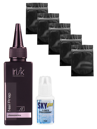 Микс набор №288 клей для наращивания SKY, термопакет для хранения клея, обезжириватель Nail Prep