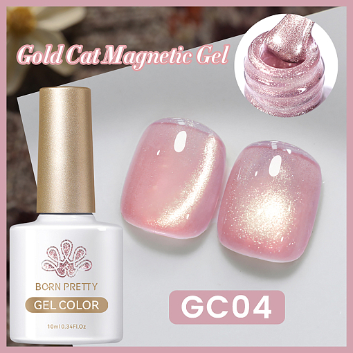 Born Pretty, Gold Cat Magnetic Gel - магнитный гель-лак "кошачий глаз" GC04, 10 мл
