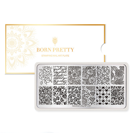 Born Pretty, пластина для стемпинга 12*6 см (Valentine