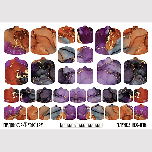 Anna Tkacheva, металлизированные наклейки пленки для педикюра RX-015