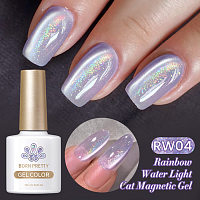 Born Pretty, Rainbow Water Light Cat Magnetic Gel - гель-лак "кошачий глаз" RW-04, 10 мл