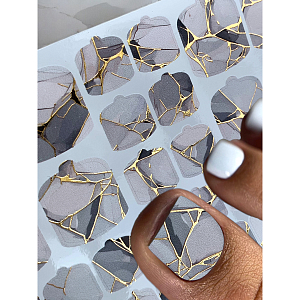 Anna Tkacheva, наклейки пленки для педикюра с фольгой VIP-050