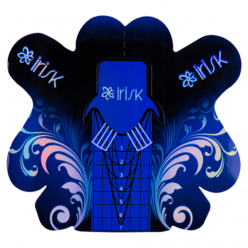 Irisk, формы для наращивания голографические (синие), 100 шт