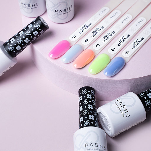 PASHE, Angel Color Base - жесткая цветная база для гель-лака №02, 9 мл