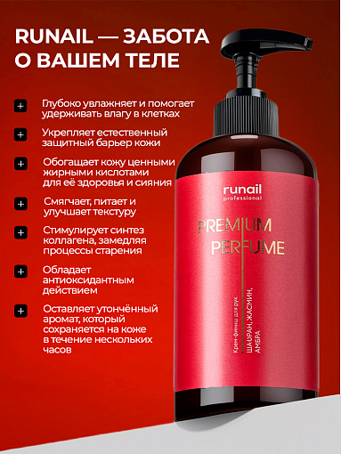 Runail, парфюмированный крем-финиш для рук с мочевиной 10% (шафран, жасмин, амбра), 200 мл