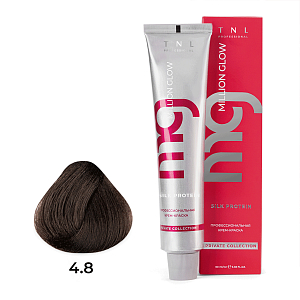 TNL, Million glow Silk protein - крем-краска для волос (4.8 Коричневый шоколадный), 60 мл