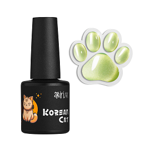 Irisk, Korean Cat - магнитный гель-лак "кошачий глаз" №17 (Green Neon), 10 мл