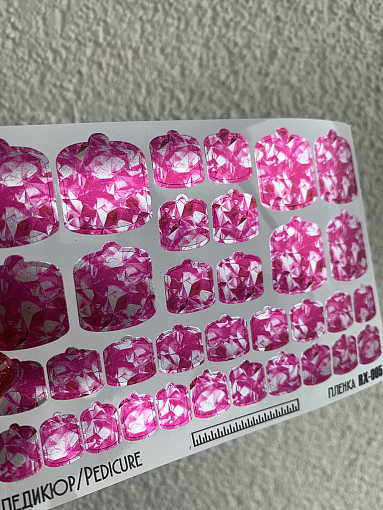 Anna Tkacheva, металлизированные наклейки пленки для педикюра RX-005