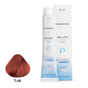 TNL, Million Gloss - крем-краска для волос (7.46 Блонд медный красный), 100 мл