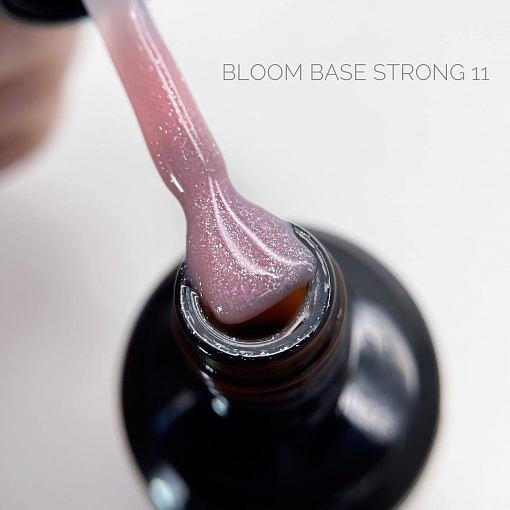 Bloom, Absolute color - жесткая база для гель-лака Strong (ярко-розовый с блёстками №11), 15 мл