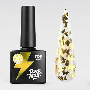 RockNail, ELKA - топ с блестящими арт-частицами в форме ёлочек (Golden Lights), 10 мл