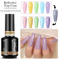 Born Pretty, PRO Reflective Top Coat - светоотражающий топ для гель-лака, 15 мл