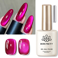 Born Pretty, Cat Eye Gel Rose Red - набор гель-лак "кошачий глаз" и магнит для гель-лака, 15 мл