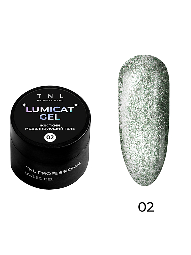 TNL, Lumicat gel - жесткий гель для наращивания с эффектом "кошачий глаз" №02, 15 мл
