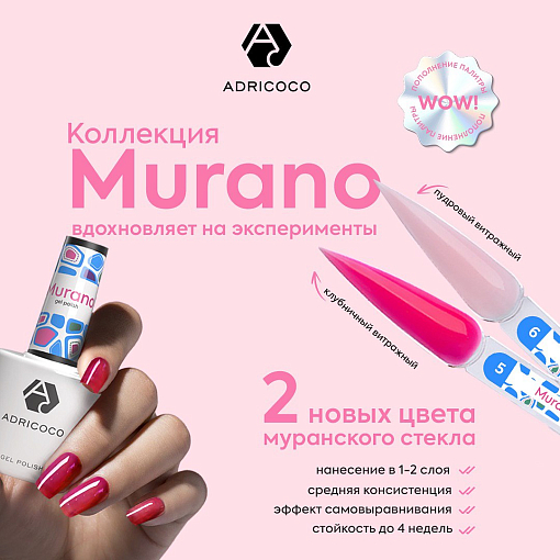 Adricoco, набор №28 витражный гель-лак Murano (2 оттенка по 8 мл)