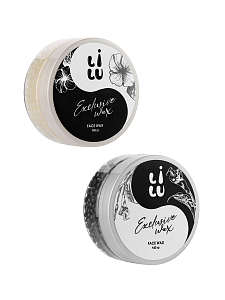 Lilu, набор воск полимерный для лица Exclusive Wax (черный, белый), 2 х 140 гр