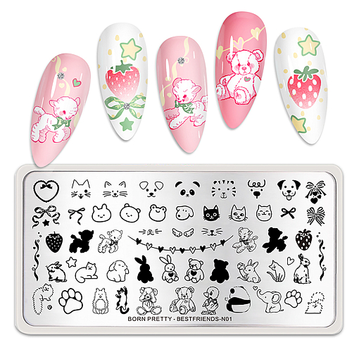 Born Pretty, пластина для стемпинга 12*6 см 58937-01 (BESTFRIENDS-N001)
