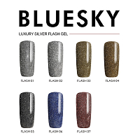 Bluesky, Flash - гель-лак светоотражающий (№02 Серебро тёмное), 10 мл