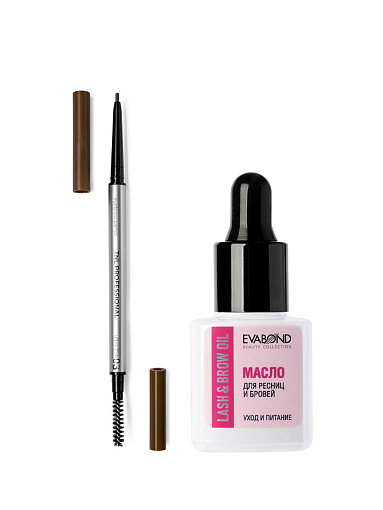 Микс набор №70 ультратонкий карандаш для бровей (№03 taupe) и масло для ресниц и бровей