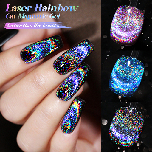 Born Pretty, Laser Rainbow Cat Magnetic Gel - гель-лак магнитный голографический (RC-07), 7 мл