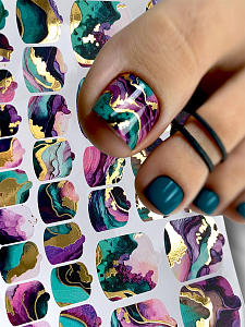 Anna Tkacheva, наклейки пленки для педикюра с фольгой VIP-080