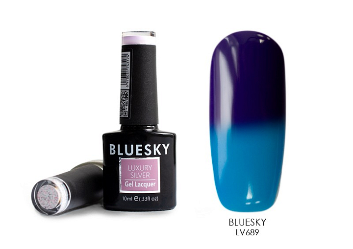 УЦЕНКА, Bluesky, термо гель-лак Luxury Silver (LV689), 10 мл