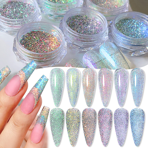 Aurora Reflective Glitter Powder - светоотражающий пигмент для дизайна ногтей G014, 1 шт