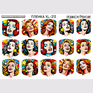 Anna Tkacheva, наклейки пленки для педикюра XL-212