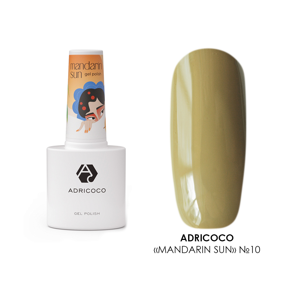Adricoco, гель-лак Mandarin sun №10, 8 мл Adricoco, гель-лак Mandarin sun №10, 8 мл