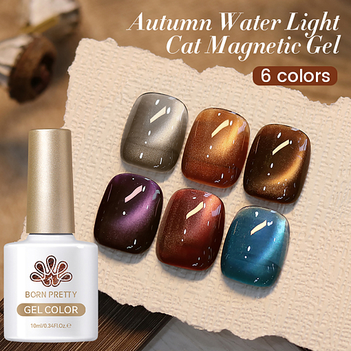 Born Pretty, Autumn Water Light Cat Magnetic Gel - магнитный гель-лак "кошачий глаз" AW04, 10 мл
