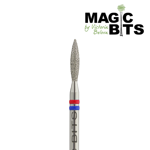 Magic Bits, алмазная фреза пламя (2.1 мм, средне-мягкая)