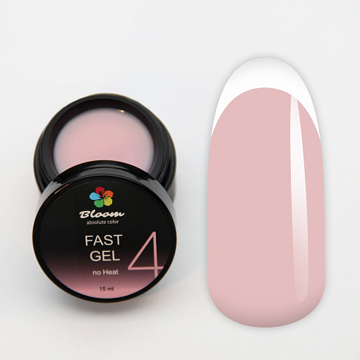 Bloom, Fast gel no heat - гель низкотемпературный №04 (молочно-розовый), 15 мл