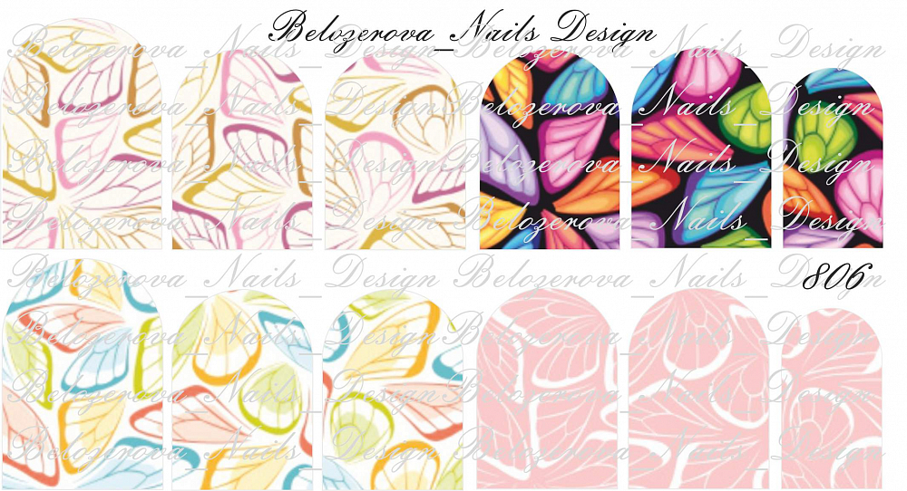 Слайдер-дизайн Belozerova Nails Design на прозрачной пленке (806)