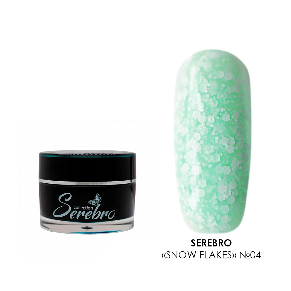 Serebro, Snow Flakes - гель-лак (№04), 5 мл Serebro, Snow Flakes - гель-лак (№04), 5 мл