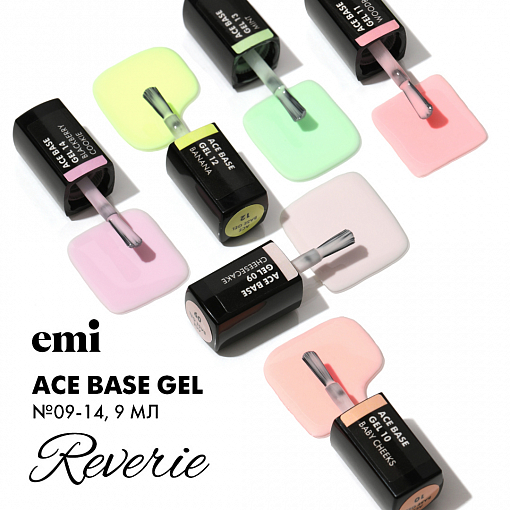 EMI, E.MiLac Ace Base Gel - базовое цветное покрытие №13 (Mint), 9 мл