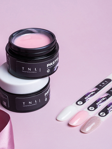 TNL, Pastel - жесткий гель для наращивания с шиммером №10 (розовый ангел), 30 мл