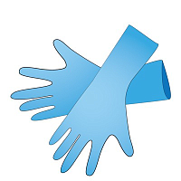 Irisk, перчатки нитриловые неопудренные (03 голубые, размер S), 47-50 пар