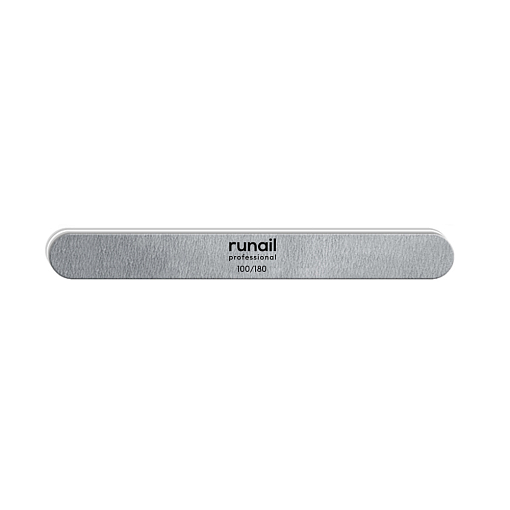 RuNail, пилка для ногтей закруглённая (серая, 100/180)