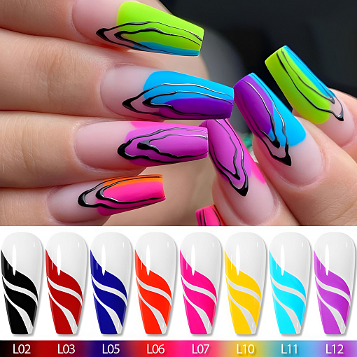 Born Pretty, Pure Color Liner Gel - гель-лак с тонкой кистью для дизайна ногтей L03, 10 мл