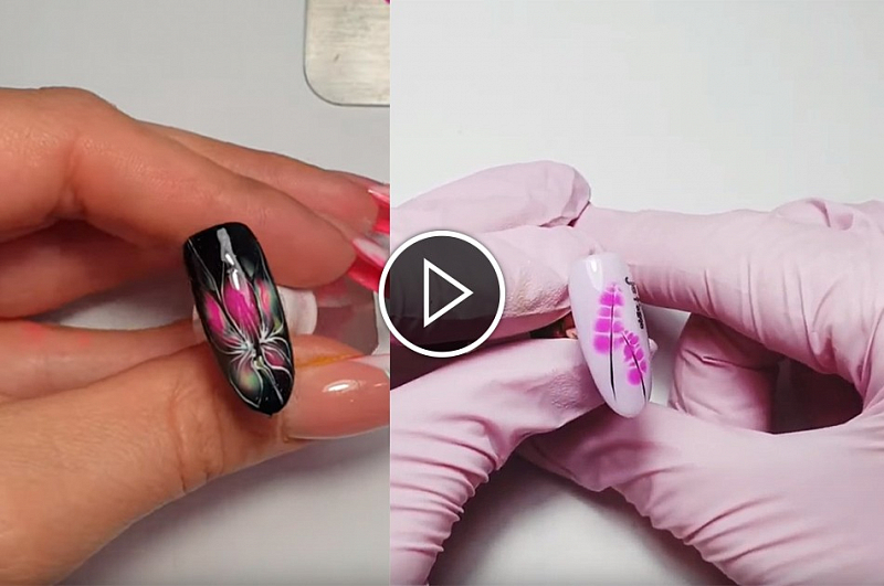 Экспресс-дизайны ногтей в технике "По мокрому" покрытием с эффектом акварели Water Way Gel от E.Co Nails