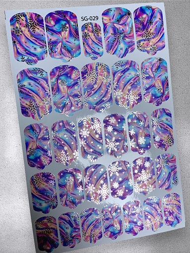 Anna Tkacheva, фольгированные наклейки пленки для дизайна ногтей SG-029