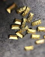 Artex, декор металлический полусферы прямоугольные граненные шлифованные (золото 1,5х3 мм)