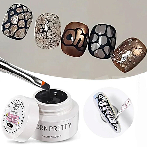 Born Pretty, гель для дизайна ногтей Poke Nail Gel black (черный), 5 гр