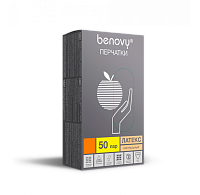 Benovy, Latex Powdered - перчатки латексные опудренные (L), 50 пар