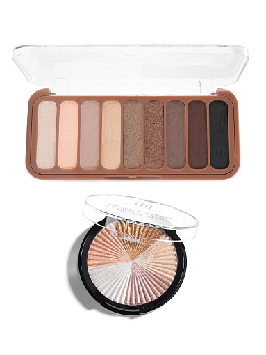 TNL, набор №41 хайлайтер для лица Perfect Shine 6.5 гр и тени для век Nude Couture