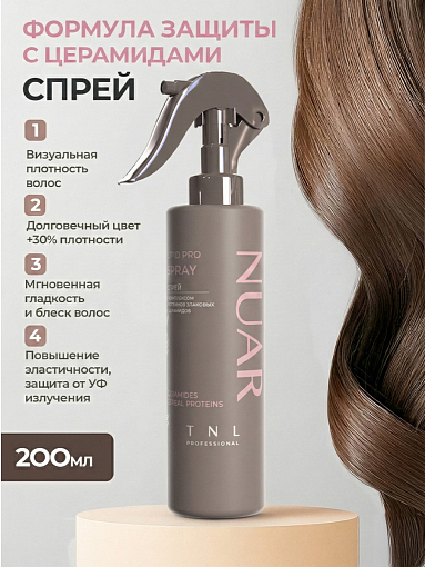 TNL, набор №250 шампунь, маска, липидный спрей для волос защита цвета с церамидами NUAR