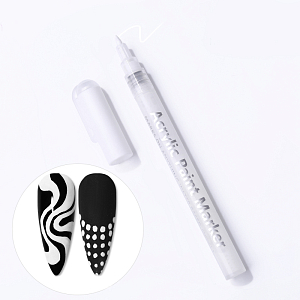 Born Pretty, Nail Art pen - маркер для ногтей 54320-02 (белый)